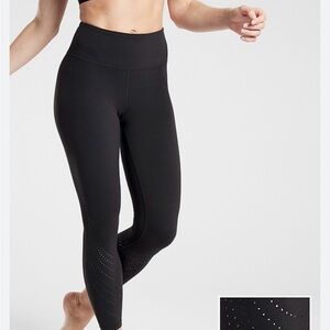 Athleta Black Elation Laser Cut 7/8 Tight